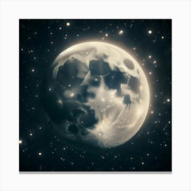 Full Moon In Space 1 Canvas Print