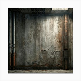 A Seasoned Concrete Wall Enduring The Test Of Time Under The Weight Of Distressed Textures Reveals (2) Canvas Print