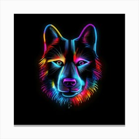 Neon Wolf 4 Canvas Print