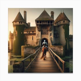 Knight In A Castle Canvas Print