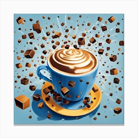 Coffee Cup With Cubes Canvas Print