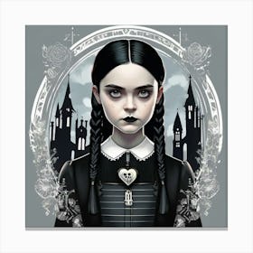 wednesday Addams portrait 3 Canvas Print