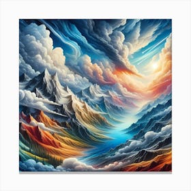 Clouds And Mountains Canvas Print