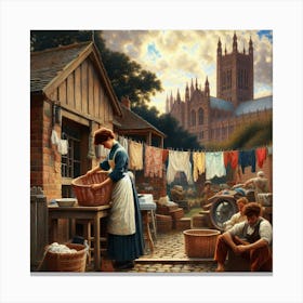 Lady'S Laundry Canvas Print