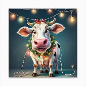 Christmas Cow 2 Canvas Print