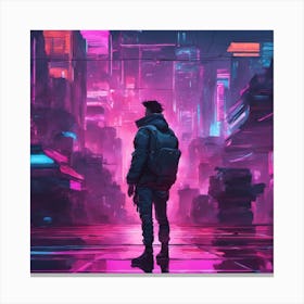 Cyberpunk city Canvas Print