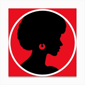 Silhouette Of Woman With Earrings Canvas Print