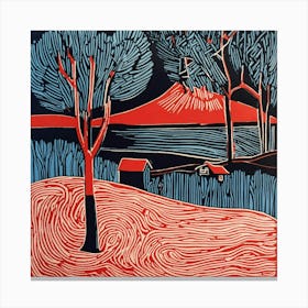 Linocut (20) Canvas Print