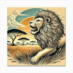 Tattoo Lion 2 Canvas Print