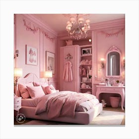 Pink Bedroom 1 Canvas Print