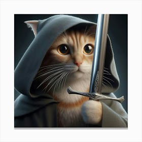 Cat With Sword Canvas Print