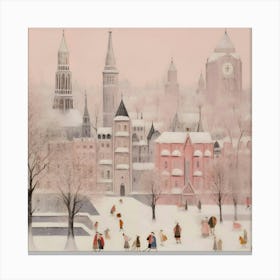 City In The Snow Canvas Print