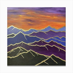 Sunset Mountains art print Canvas Print