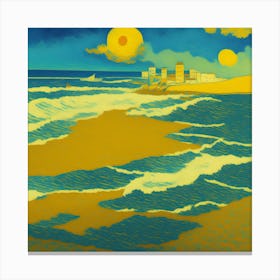 Beach At Night Canvas Print