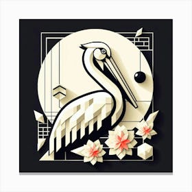 Minimalist, Pelican 5 Canvas Print