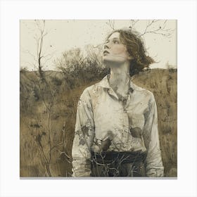 'The Woman In The Field' Canvas Print