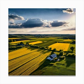 Drone Rural Farm Field Aerial Land Agricultural Crop Countryside Environment Agriculture (8) Canvas Print