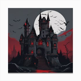 Castle Dracula Vampire Horror Canvas Print