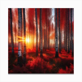 Sunset In The Forest 46 Canvas Print