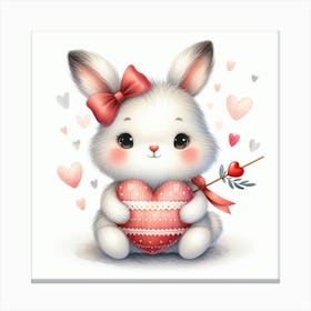 Rabbit Valentine's Canvas Print