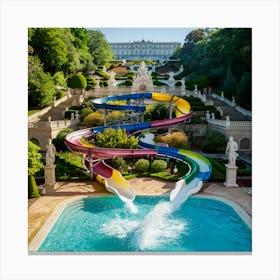 Water Slide In The Park Canvas Print