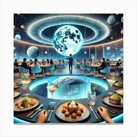 An Immersive Dining Experience At The Futuristic Satellite Fusion Restaurant 1024x1024 Canvas Print