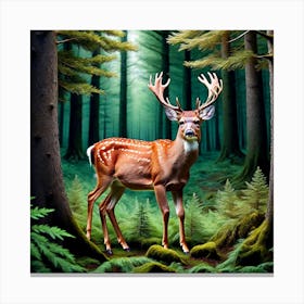 Deer In The Forest 18 Canvas Print