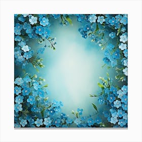 Blue Flowers Frame Canvas Print