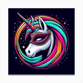 Unicorn With A Mask Canvas Print