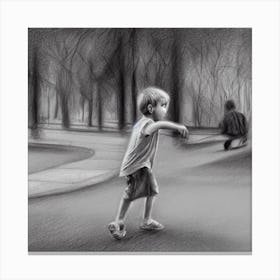 Boy In Park Canvas Print