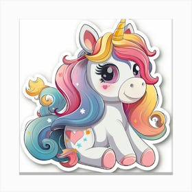 Unicorn Sticker 151 Canvas Print