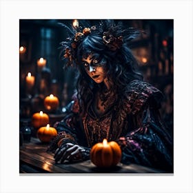 Gothic Halloween Witch Canvas Print