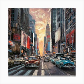 Times Square At Sunset Canvas Print