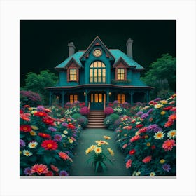 House In The Garden 3 Canvas Print