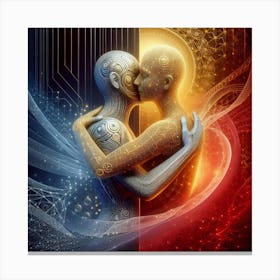 Two Lovers Hugging Each Other Canvas Print