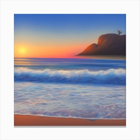 Sunset Over Beach Canvas Print