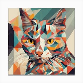 Geometric Cat Canvas Print