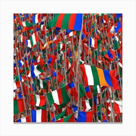 Flags Waving In The Wind Canvas Print