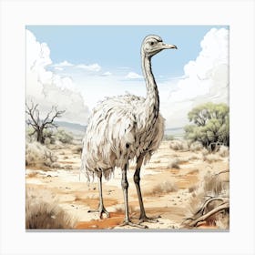 Cute Emu 2 Canvas Print