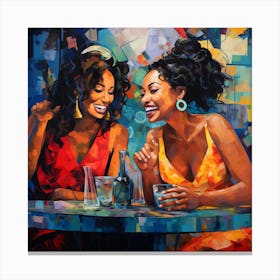 Two Women Laughing Canvas Print