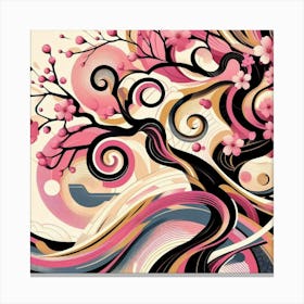 Abstract modernist sakura tree 1 Canvas Print