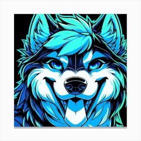 Neon Husky 5 Canvas Print