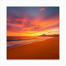 Sunset On The Beach 3 Canvas Print