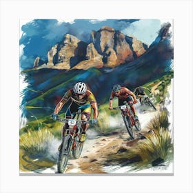 Mountain Bikers Canvas Print