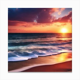 Sunset At The Beach 624 Canvas Print