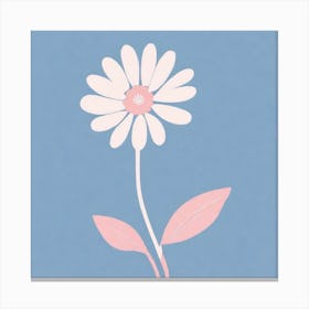 A White And Pink Flower In Minimalist Style Square Composition 87 Canvas Print