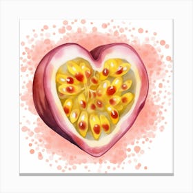 Passion Fruit Heart Canvas Print