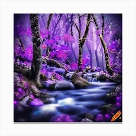 Craiyon 221128 Bejeweled World Dazzling Fantasy Forest With Stream And Wildlife In Dreamy Sparkling Canvas Print