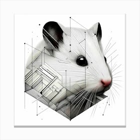 Hamster - Abstract Line Art Illustration 146 Canvas Print