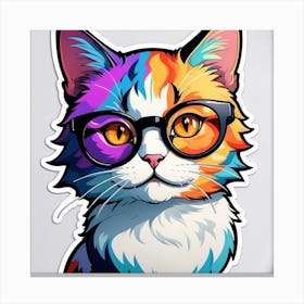 Cat With Glasses Canvas Print